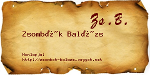 Zsombók Balázs névjegykártya